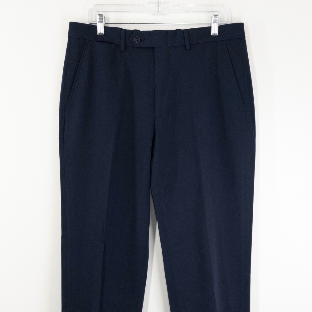 NWT Nautica Active Stretch Dress‎ Pants Men's 34x30 Blue Flat Front Career NEW